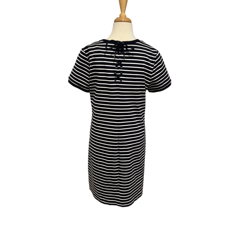 Catherine Malandrino Women's Black/White Stripe Short Sleeve Dress Size L - Picture 3 of 5